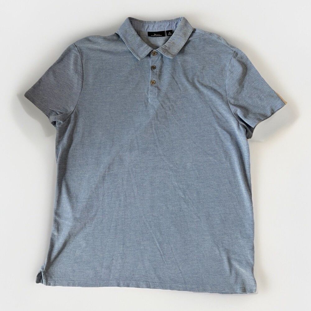 Marc Anthony mens Blue 1/4 button short sleeve polo size XL